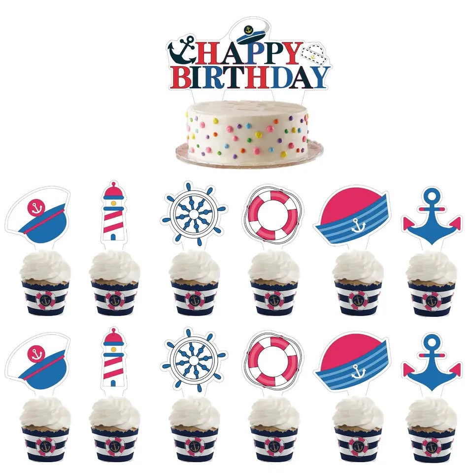 Ahoy Matey Birthday Party Theme - Nautical Navy - Party Kit