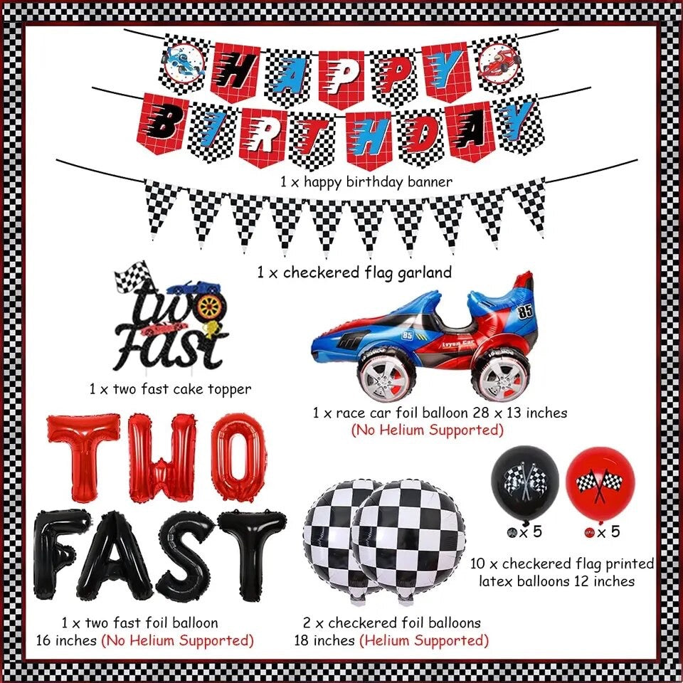 Two Fast 2 Curious Theme 2nd Birthday - Party Kit