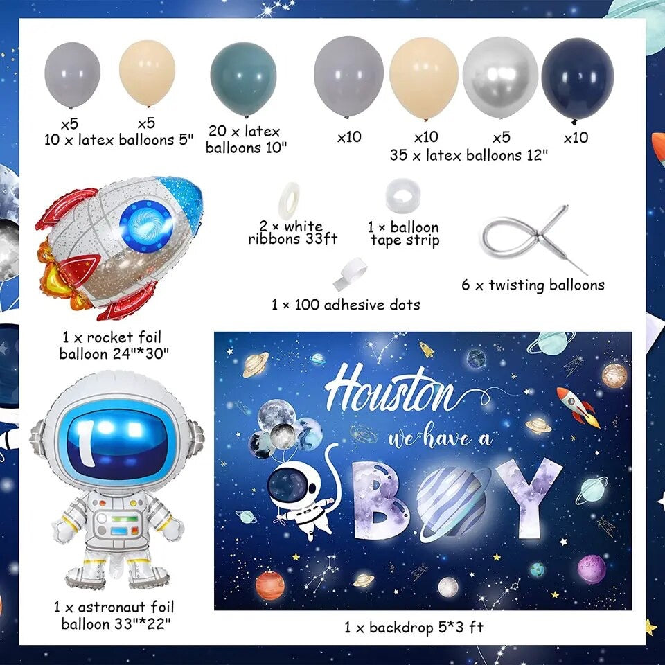 Cosmic Arrival: 'Houston, We Have A Boy' Outer Space - Party Kit