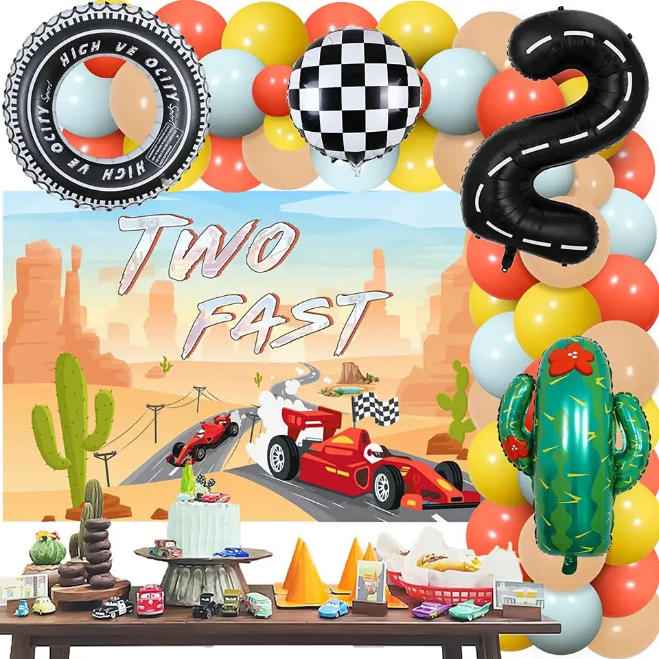 Retro Racer Revival: 'Two Fast' 2nd Birthday - Party Kit