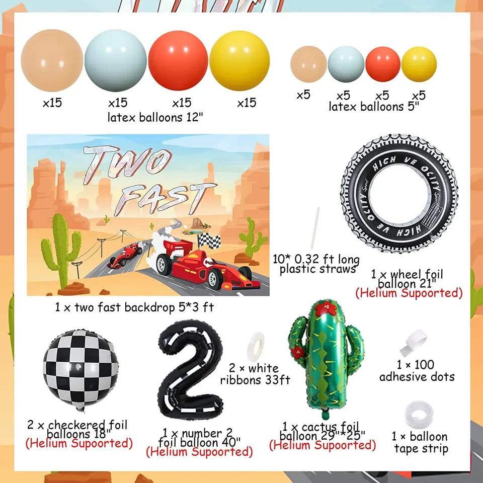 Retro Racer Revival: 'Two Fast' 2nd Birthday - Party Kit