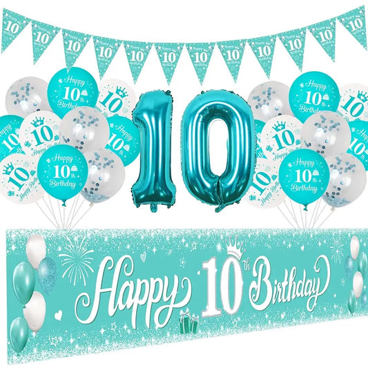 Teal Ten-Year Triumph: 'Turquoise Girl's Tenth' - Party Kit