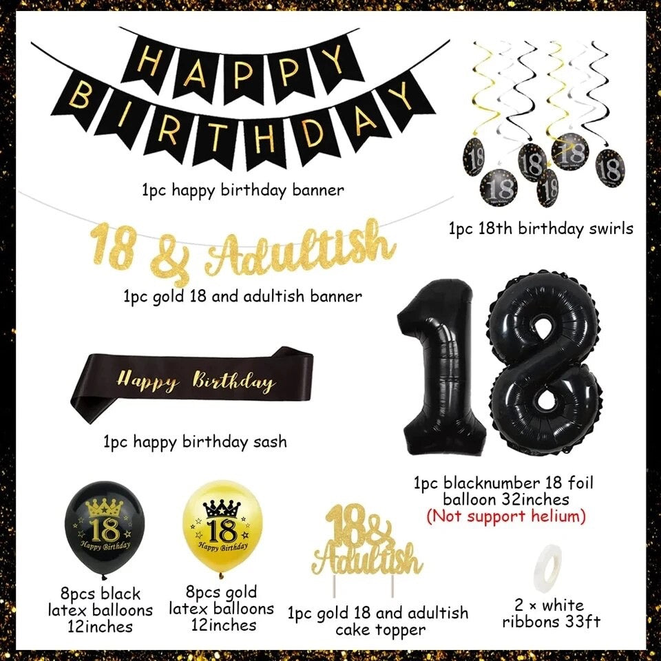 18 & Adultish: Black Gold Celebration - Party Kit