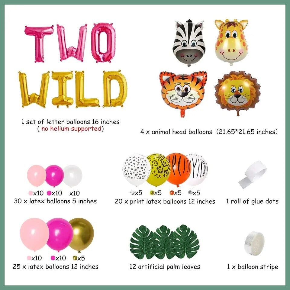 Two Wild Safari Celebration: Jungle Theme 2nd Birthday - Party Kit