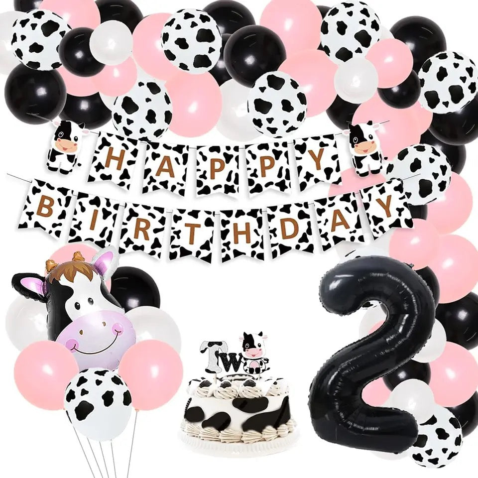 Moo-velous Pink Pasture: Cow 2nd Birthday - Party Kit