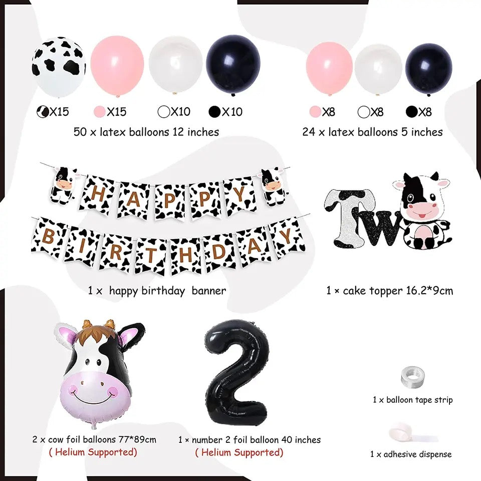 Moo-velous Pink Pasture: Cow 2nd Birthday - Party Kit