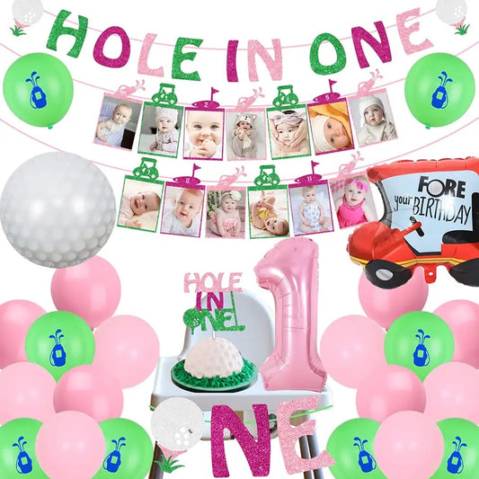 Putter's Paradise: Pink and Green Golf 1st Birthday - Party Kit