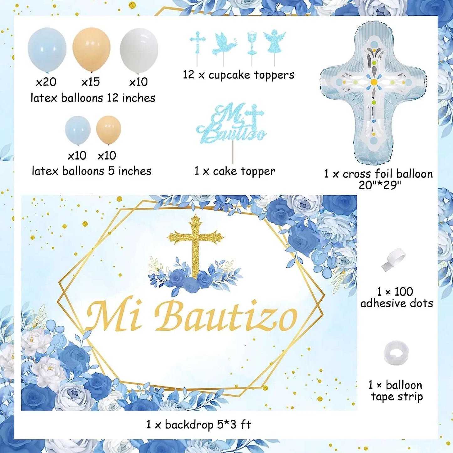 Heavenly Grace Adorned: 'Mi Bautizo Blue' - Party Kit