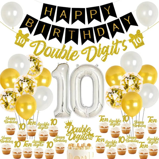 Golden Decade Dash: 'Double Digits' - Party Kit