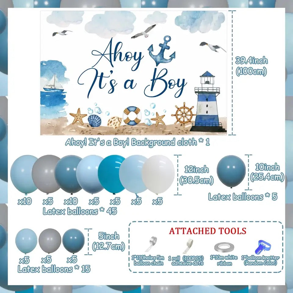 Ahoy, Little Sailor: 'It's A Boy' Nautical - Party Kit