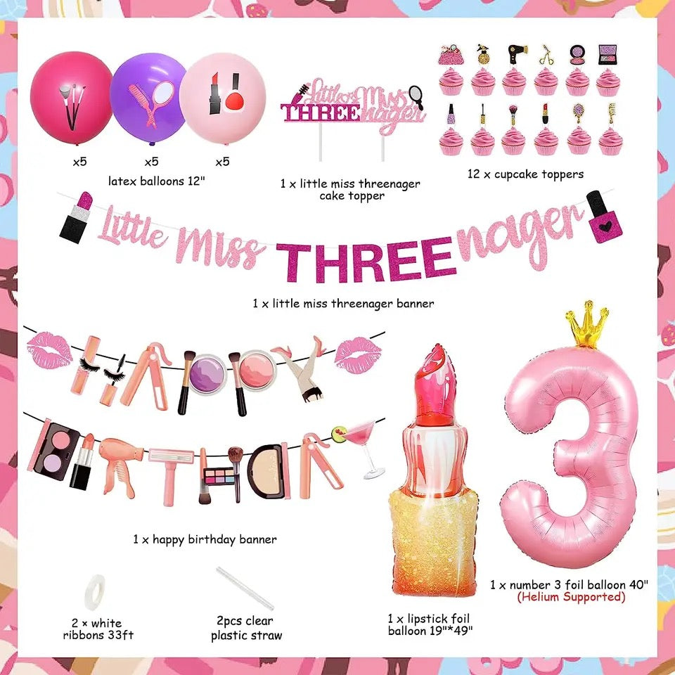 Glitz and Glamour Galore: 'Miss Threenager' Beauty Bash - Party Kit