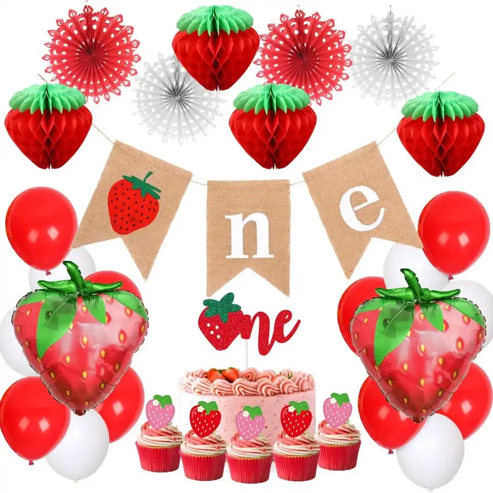 Berry Sweet One: Strawberry 1st Birthday - Party Kit