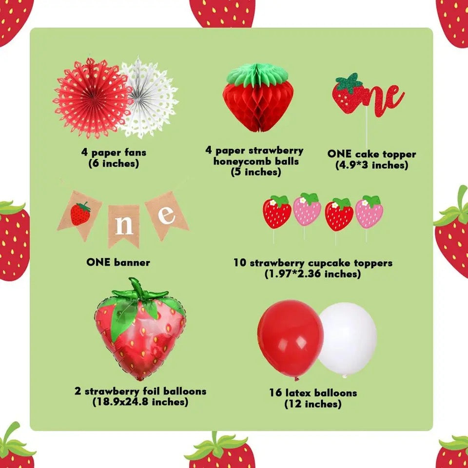 Berry Sweet One: Strawberry 1st Birthday - Party Kit