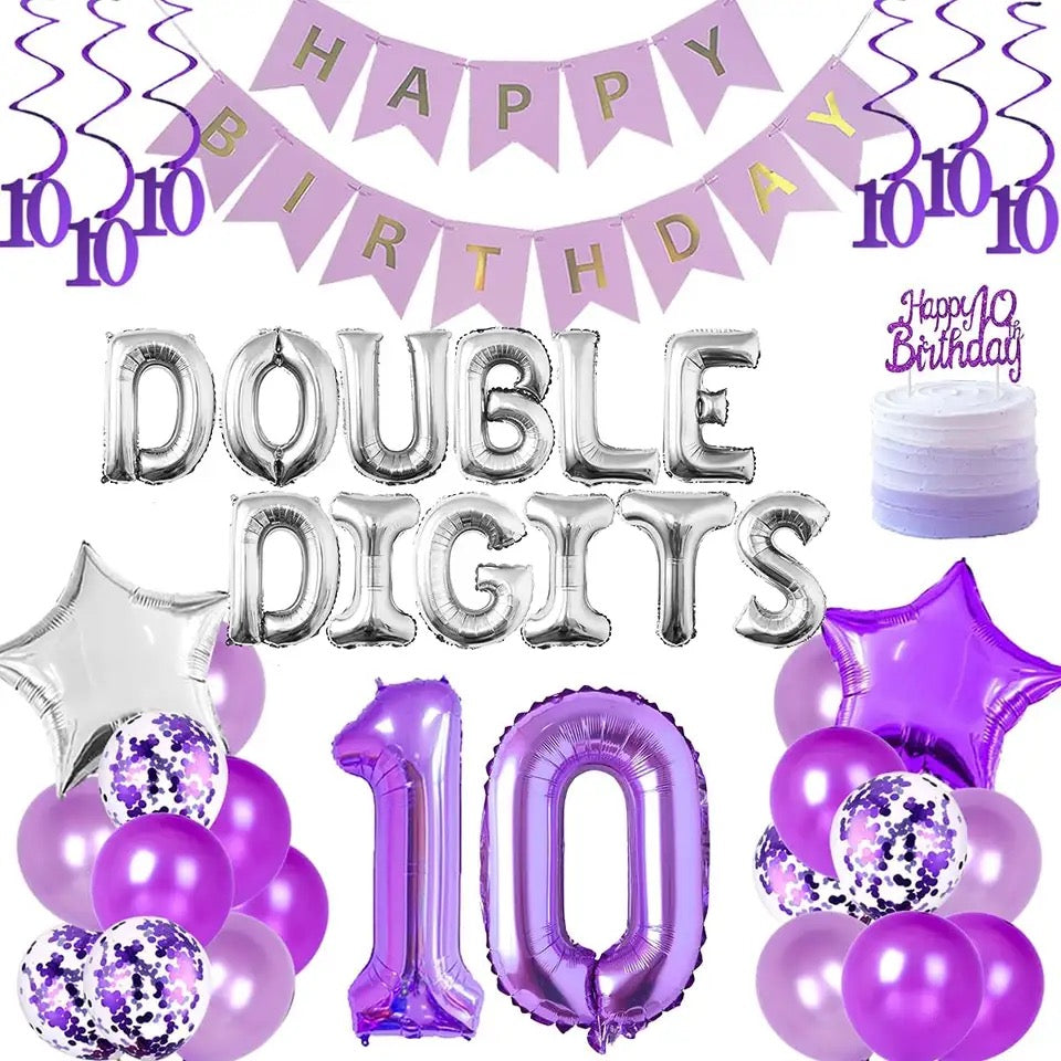 Purple Decade Dream: 'Double Digits Darling' - Party Kit