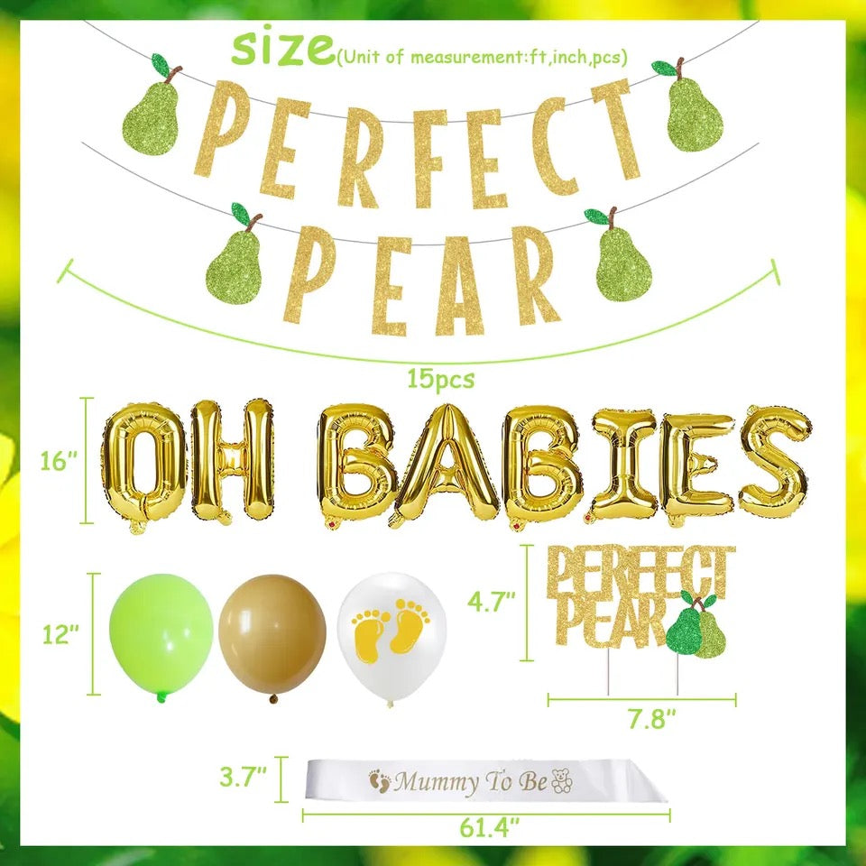 Twin Pearfection Celebration: 'Oh Babies' Gold Gala - Party Kit