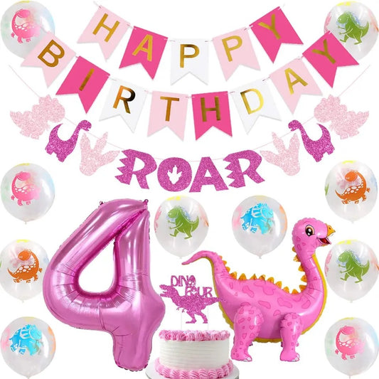 Prehistoric Pink Palooza: Dinosaur 4th Birthday - Party Kit