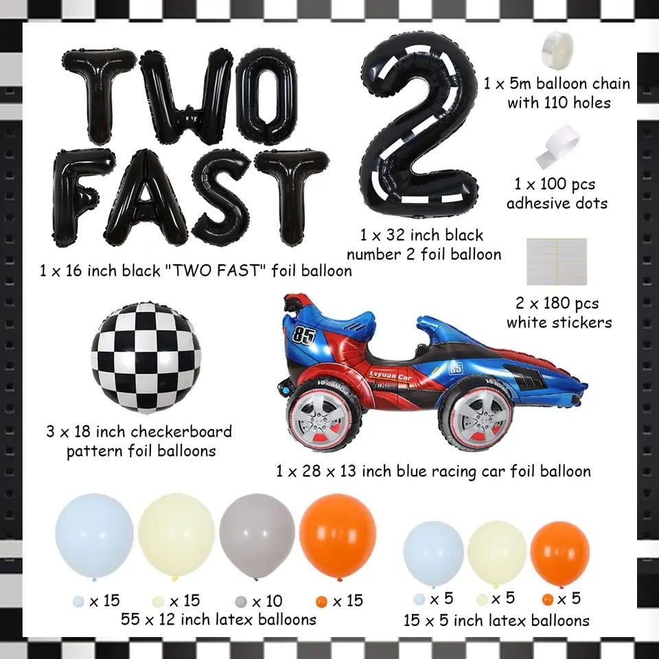 Retro Racer Revival: 'Two Fast' 2nd Birthday - Party Kit