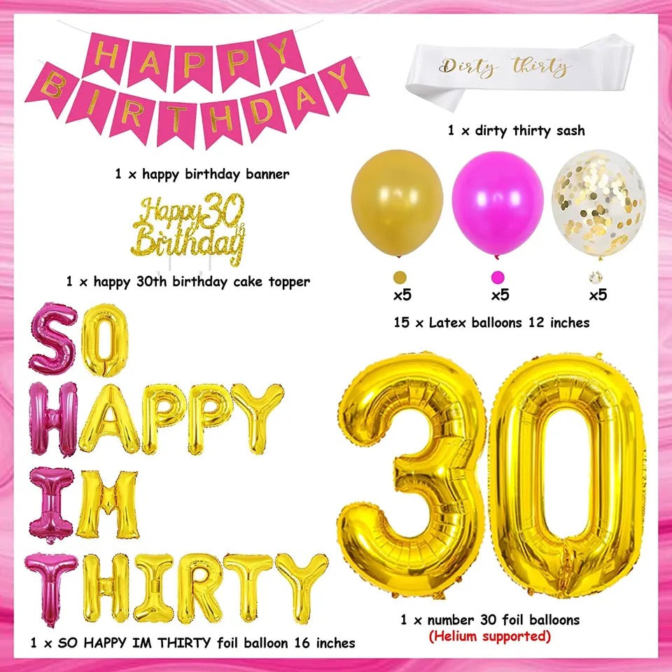 So Happy I'm 30: Celebratory Cheers - Party Kit