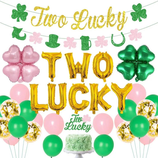 Emerald Elegance: 'Two Lucky' Shamrock 2nd Birthday - Party Kit