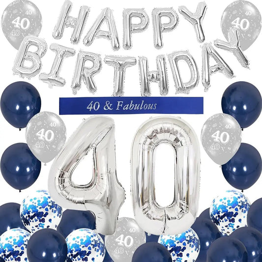 Sapphire Soiree: Blue Silver 40th - Party Kit