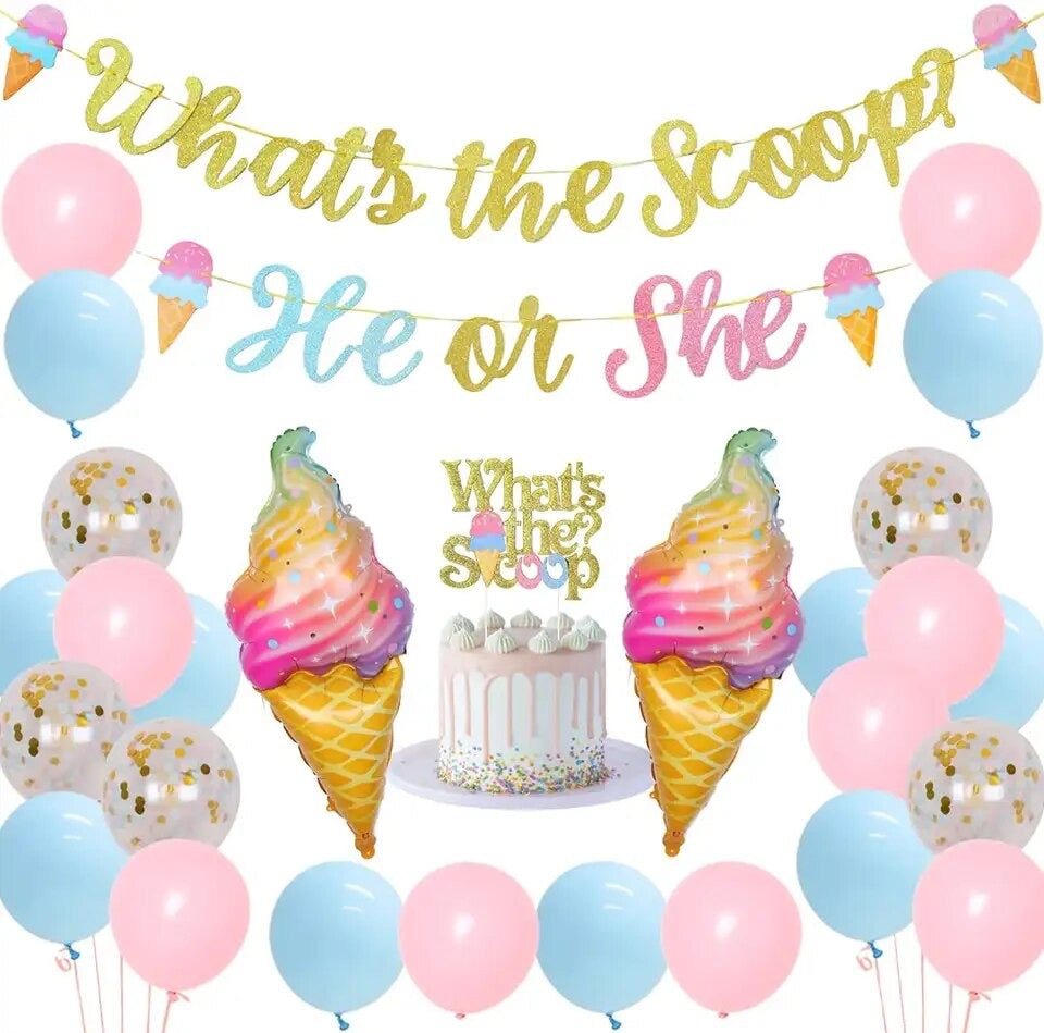 Sweet Surprise Scoop: Ice Cream Gender Reveal - Party Kit