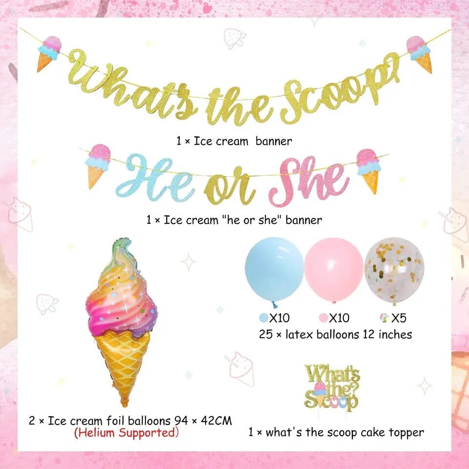 Sweet Surprise Scoop: Ice Cream Gender Reveal - Party Kit