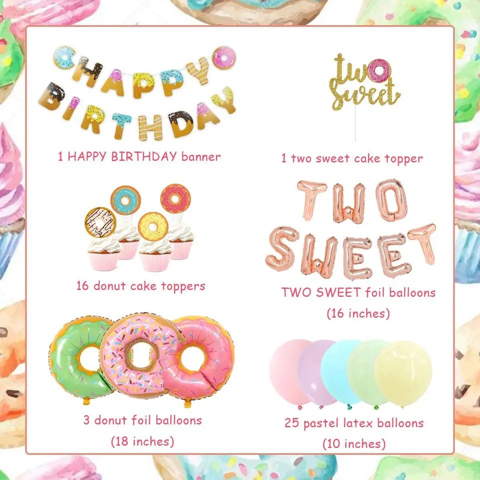 Double Delight Donut Bash: Two Sweet Second Birthday - Party Kit