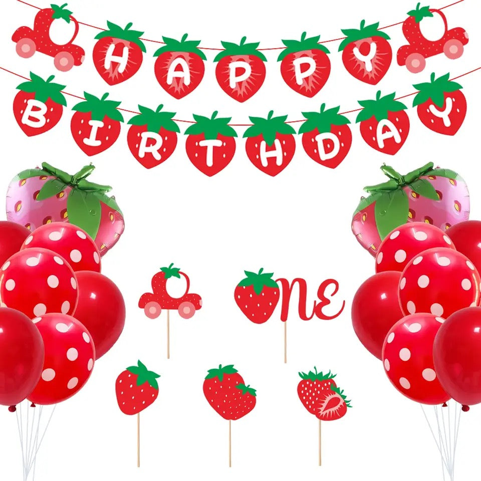 Berry Sweet One: Strawberry 1st Birthday - Party Kit