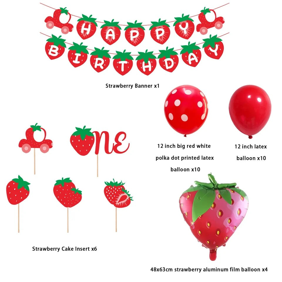 Berry Sweet One: Strawberry 1st Birthday - Party Kit