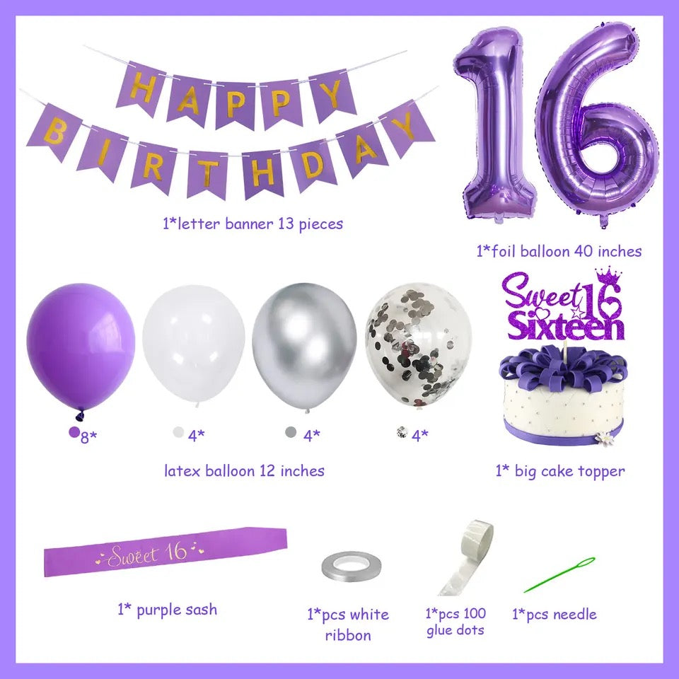 Purple Majesty Sweet 16: Royal Celebration - Party Kit