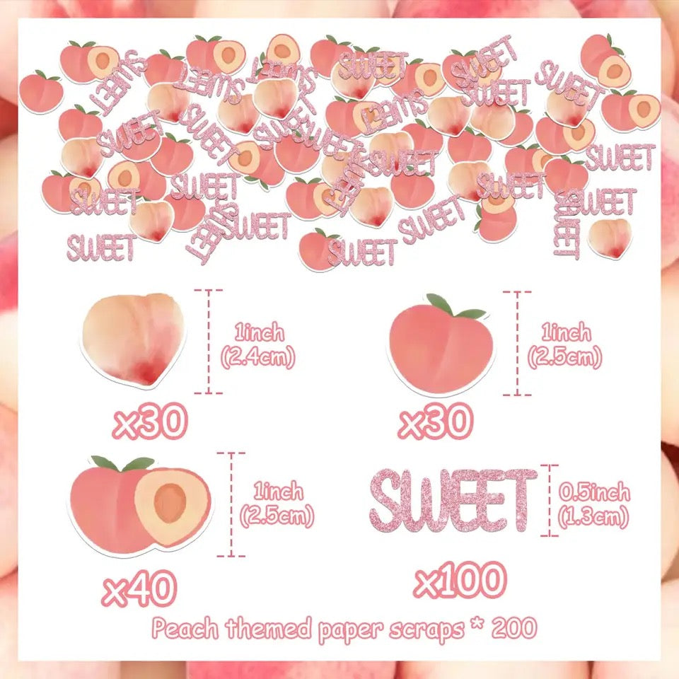 Peachy Perfection: Glittery Peach Pink Party - Confetti