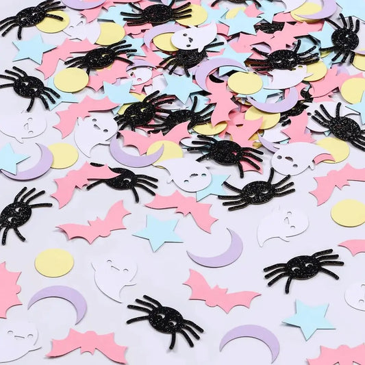 Spooky Spectacle: Halloween Ghost Bat Spider - Confetti