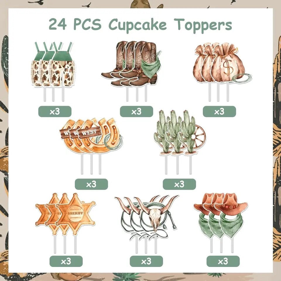 Wild West Treats: Rustic Rodeo - Cupcake Topper