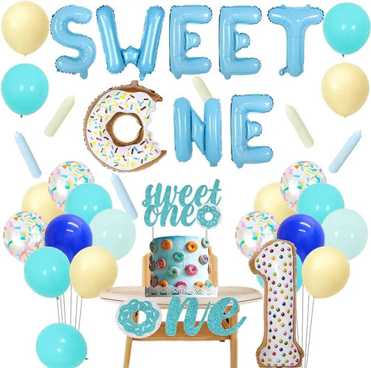 Donut Delight: Blue Sweet One Boy's 1st Birthday - Party Kit