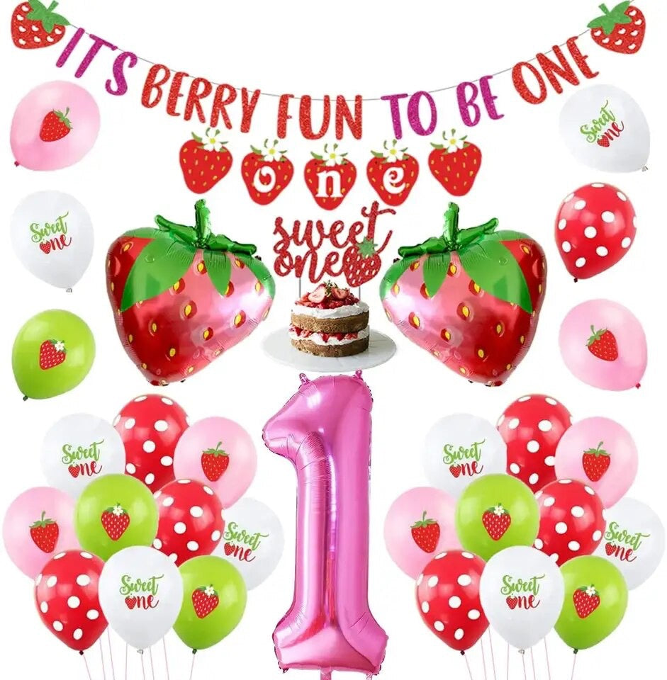 Berry Sweet One: Strawberry 1st Birthday - Party Kit