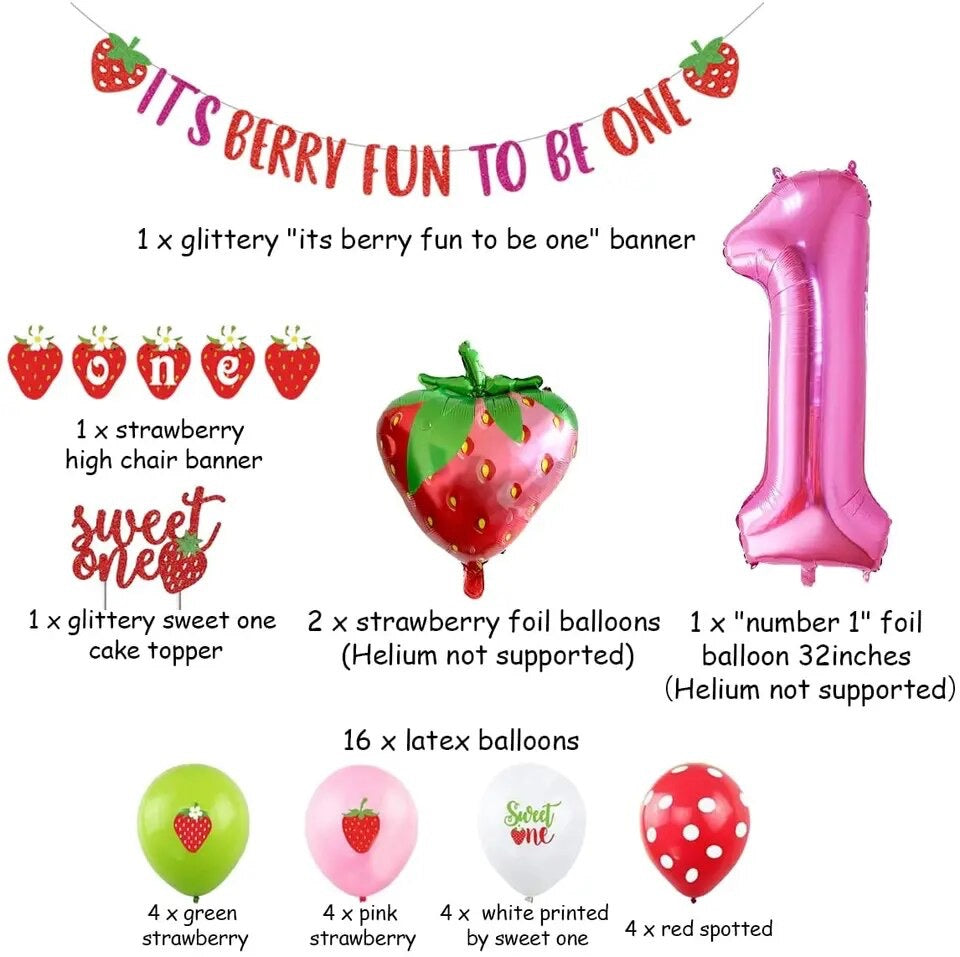 Berry Sweet One: Strawberry 1st Birthday - Party Kit