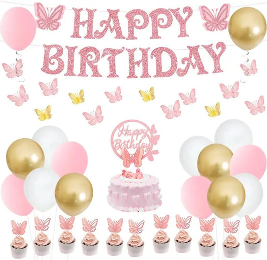 Fluttering Festivities: Pink Butterfly Birthday - Party Kit