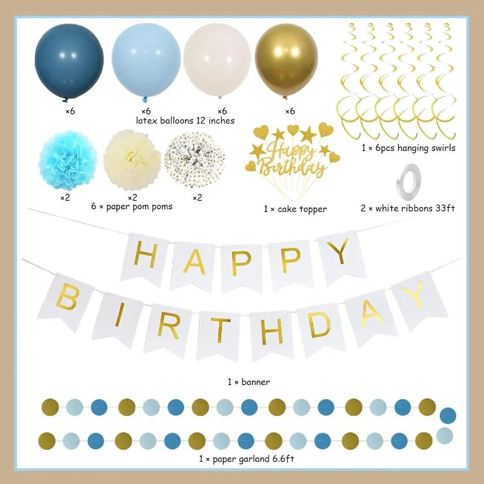 Serenity Celebration: Dusty Blue Soiree - Party Kit