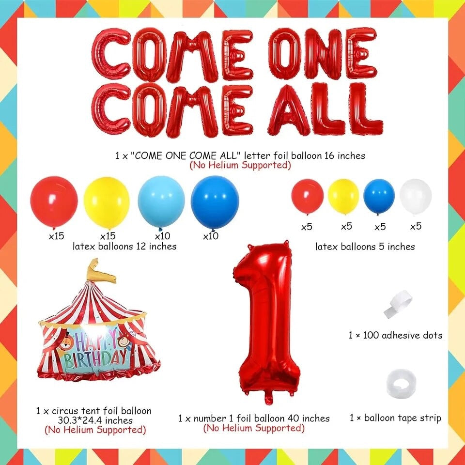 Big Top Bonanza: Carnival Circus 1st Birthday - Balloon Kit