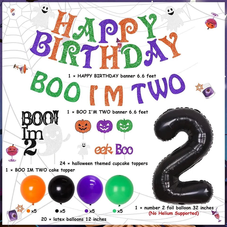 Spooky Soiree Surprise: Boo I'm Two Halloween Birthday - Balloon Kit