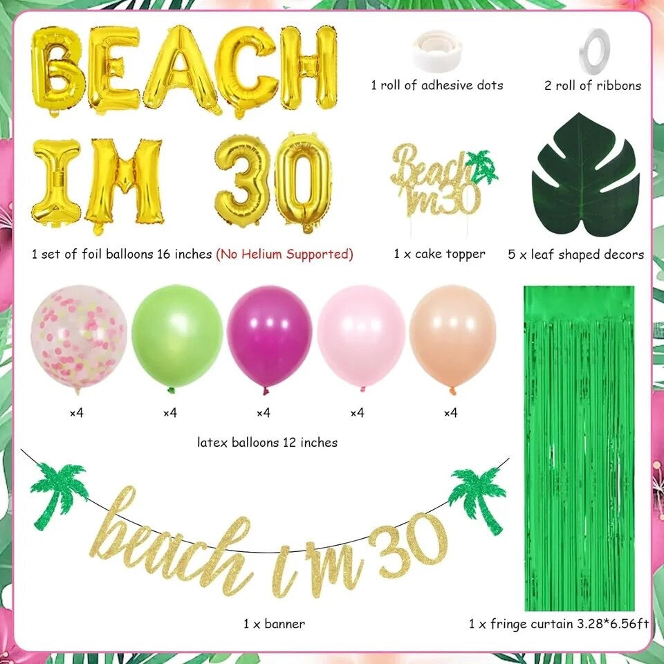 Beach I'm Thirty Bash: Tropical Birthday Extravaganza - Party Kit