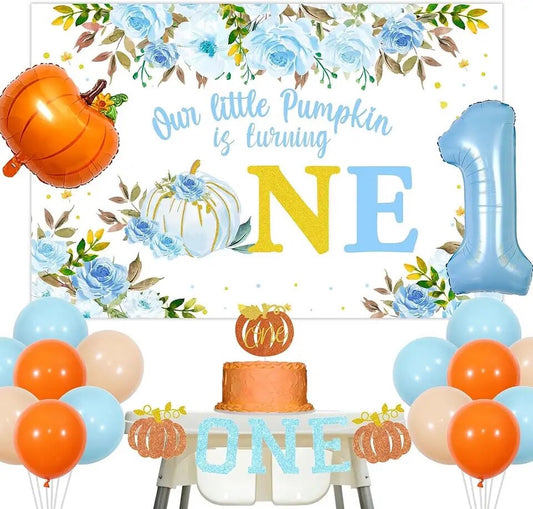 Our Little Pumpkin's First: Blue & Orange Harvest - Party Kit