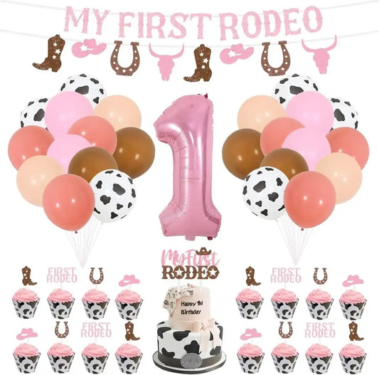 Rustic Cowgirl Charm: 'My First Rodeo' - Party Kit