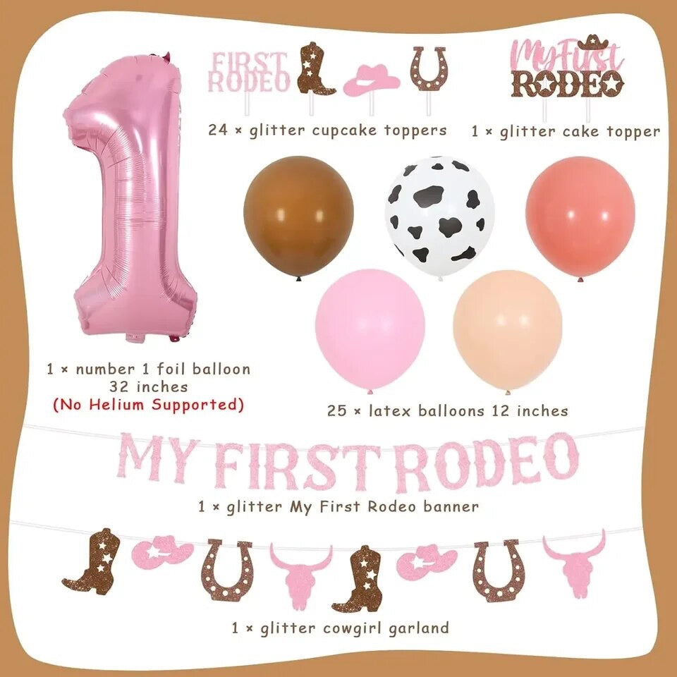 Rustic Cowgirl Charm: 'My First Rodeo' - Party Kit