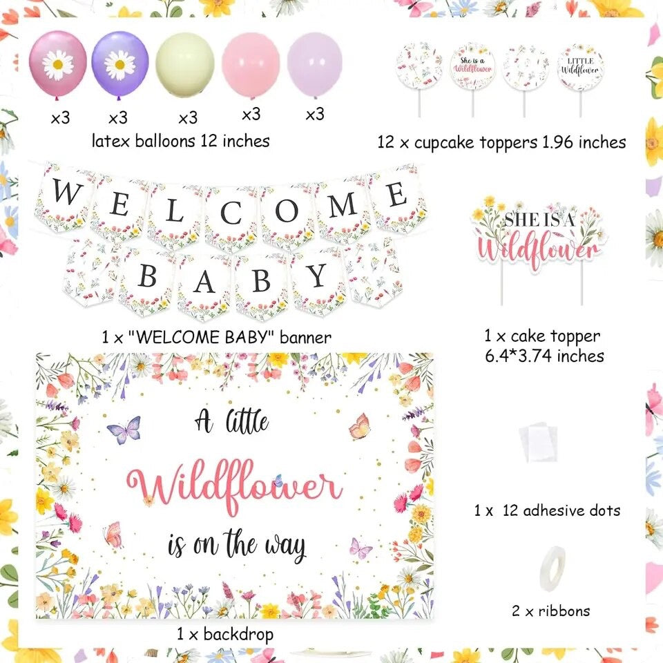 Bloom and Blossom: 'Wild Flower' Baby Shower - Party Kit