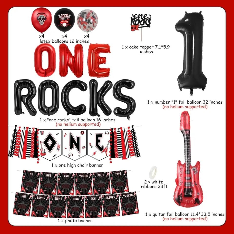 Little Rockstar Rendezvous: 'One Rocks' Rock and Roll - Party Kit