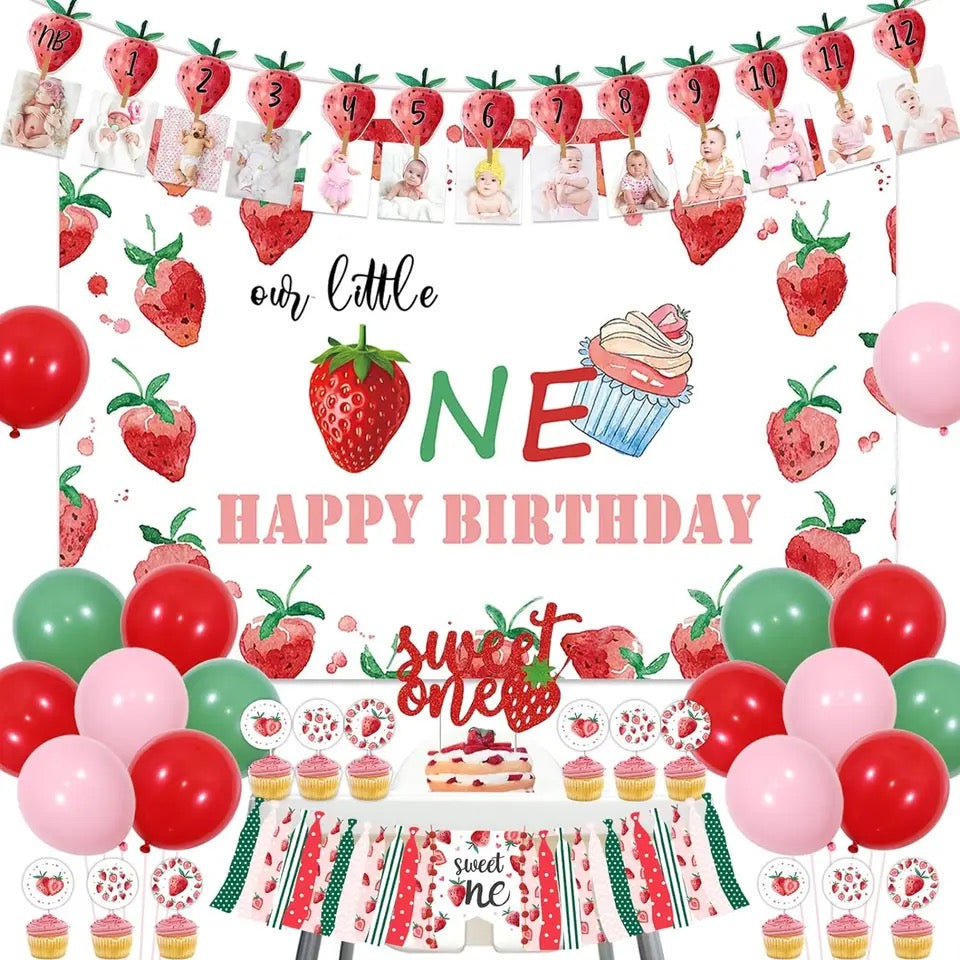 Berry Sweet One: Strawberry 1st Birthday - Party Kit