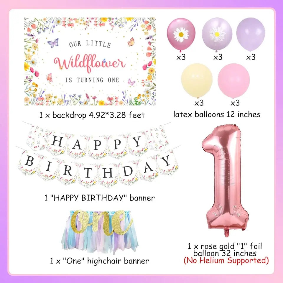 Whimsical Wildflower Wonders: 'Daisy Dream' First Birthday - Party Kit