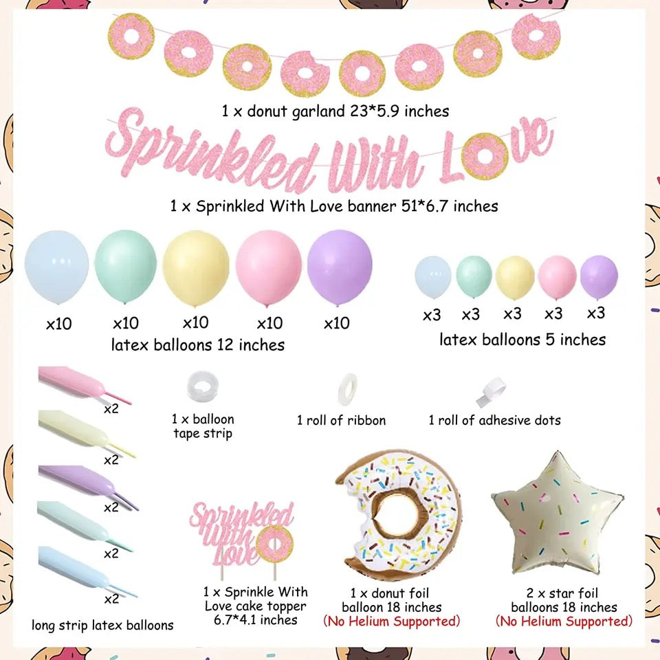 Doughnut Delight: Pink 'Sprinkled with Love' Birthday - Party Kit