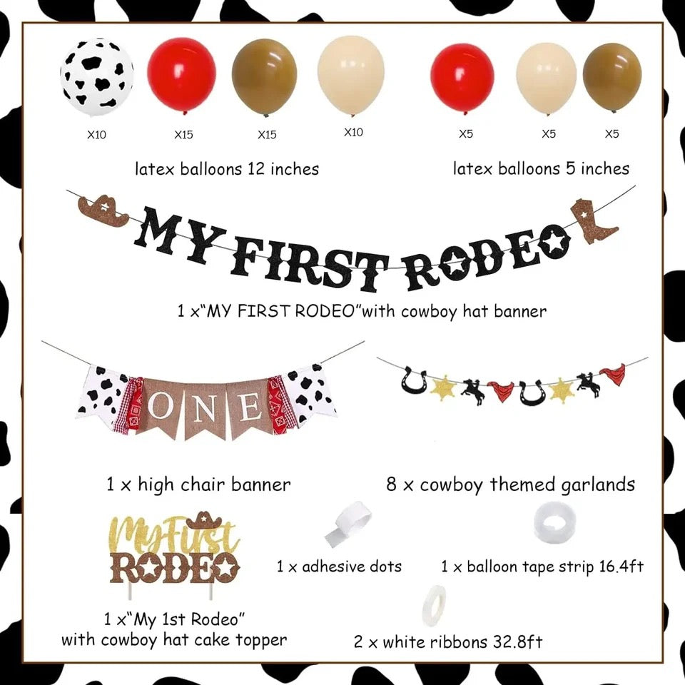 Baby Buckaroo Bonanza: 'My First Rodeo' Cowboy 1st Birthday - Party Kit